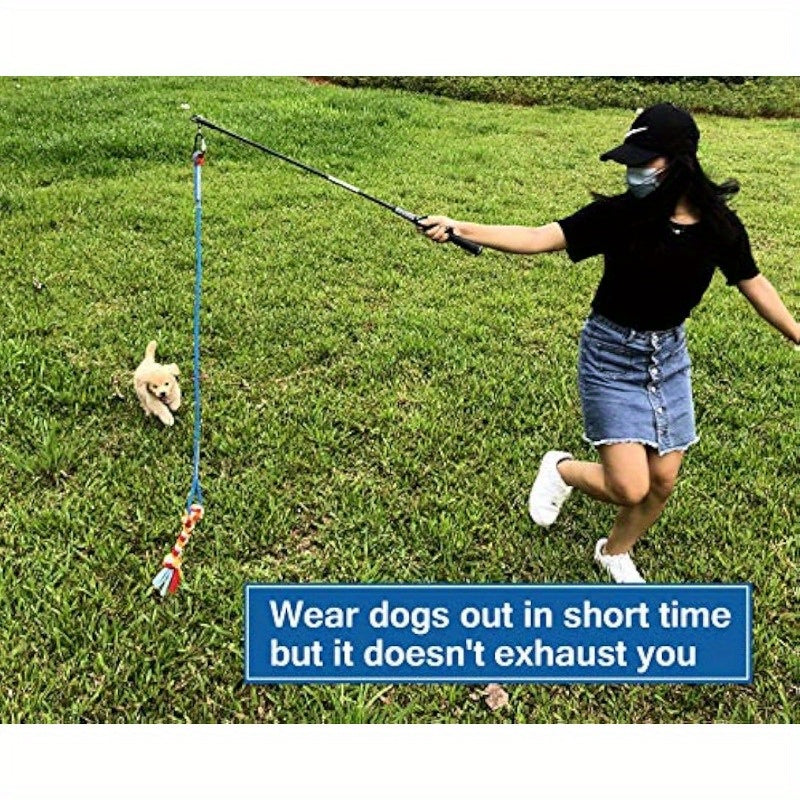 Interactive Flirt Pole Dog Toy Durable Teaser Wand Tassel