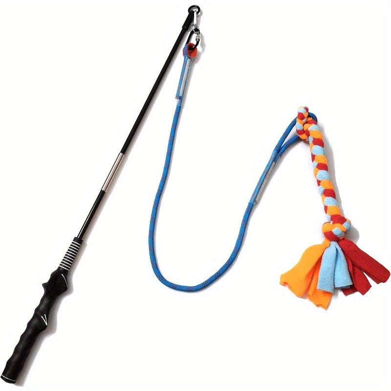 Interactive Flirt Pole Dog Toy Durable Teaser Wand Tassel
