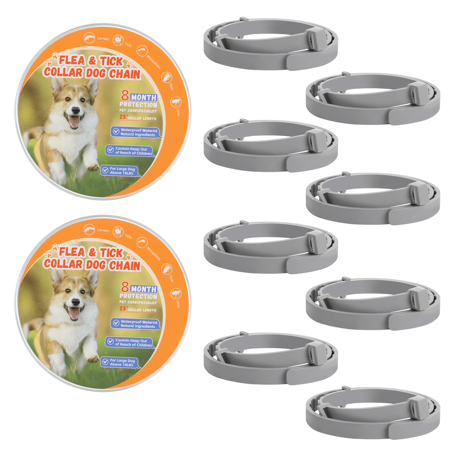 4 Pack Flea Tick Prevention Collar For Dogs 25 Inch Adjustable Fits All Sizes Long Lasting Protection Up To 8 Months