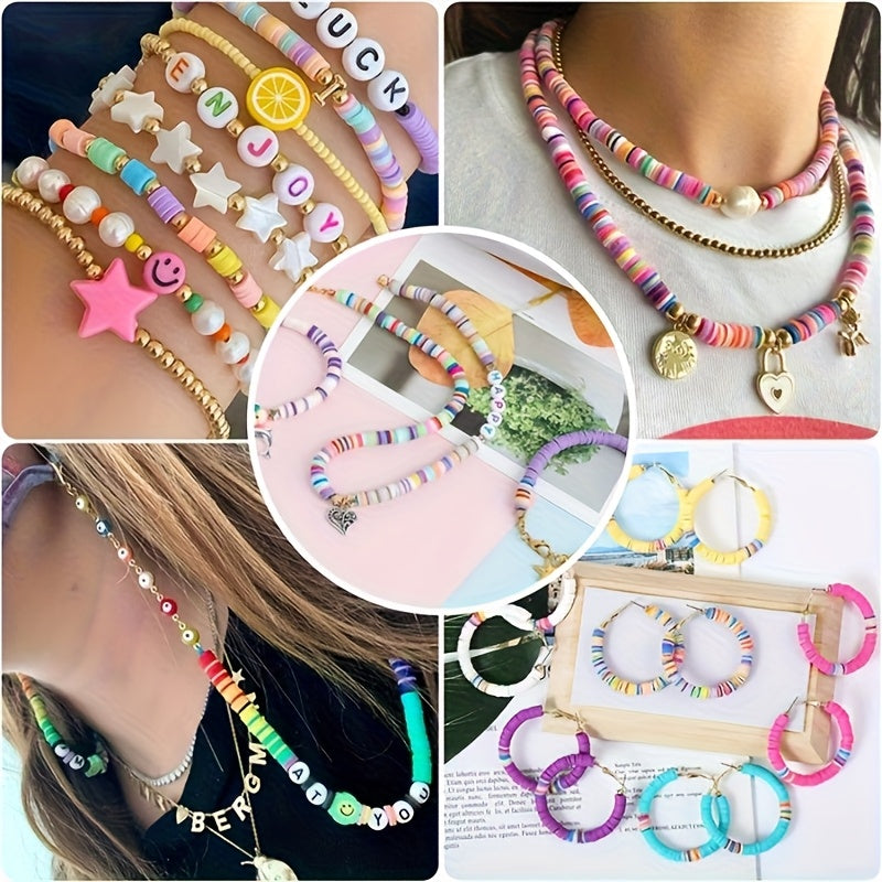 4500 Piece Soft Ceramic Beads Bracelet Making Kit With 18 Vibrant Colors Charms Metal Fittings And Tools DIY Jewelry