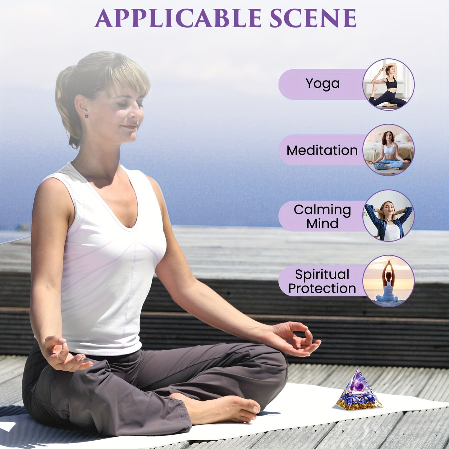 Crystal Set With Orgone Pyramid Seven Chakra Bracelet