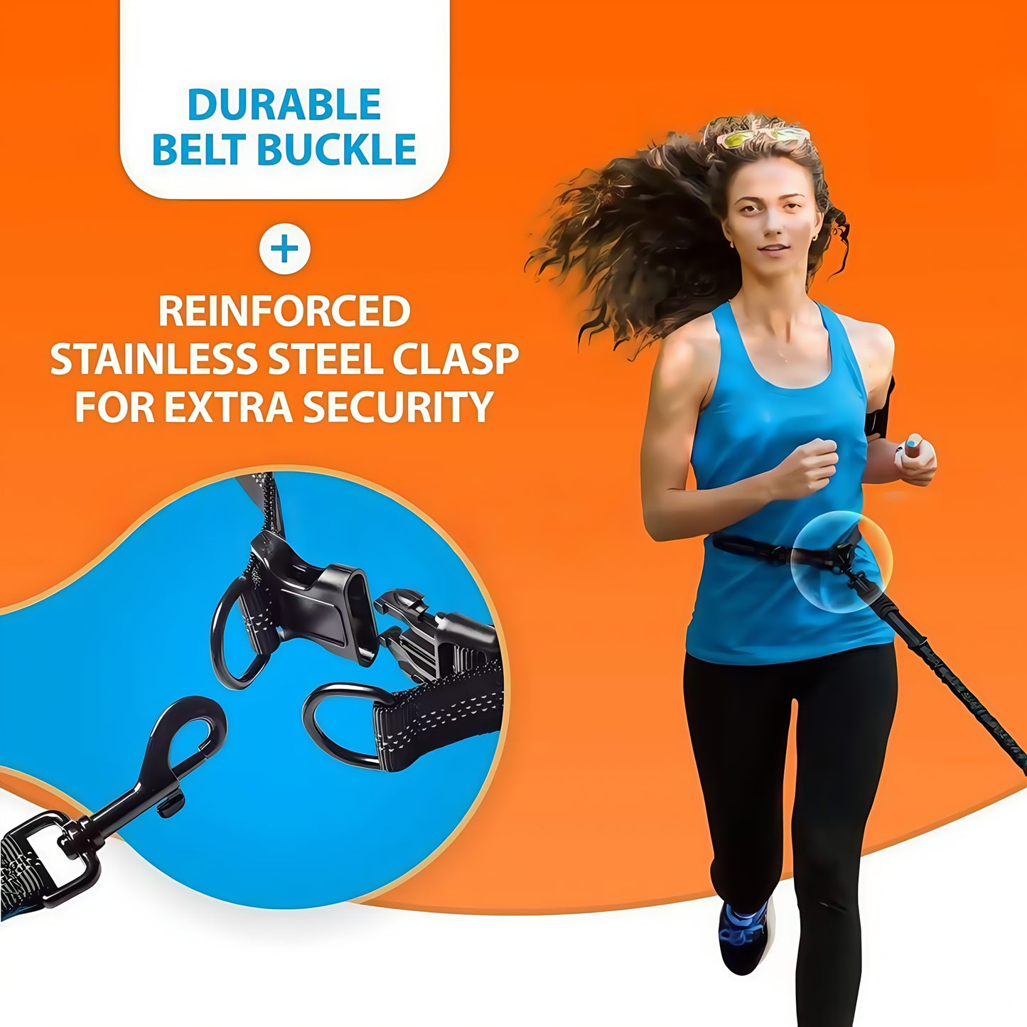 Hands Free Dual Dog Leash Reflective With Padded Handle