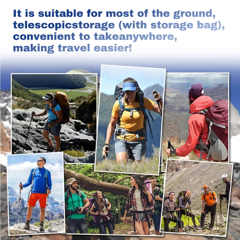 Trekking Poles Aluminum Alloy Telescopic Walking Antishock