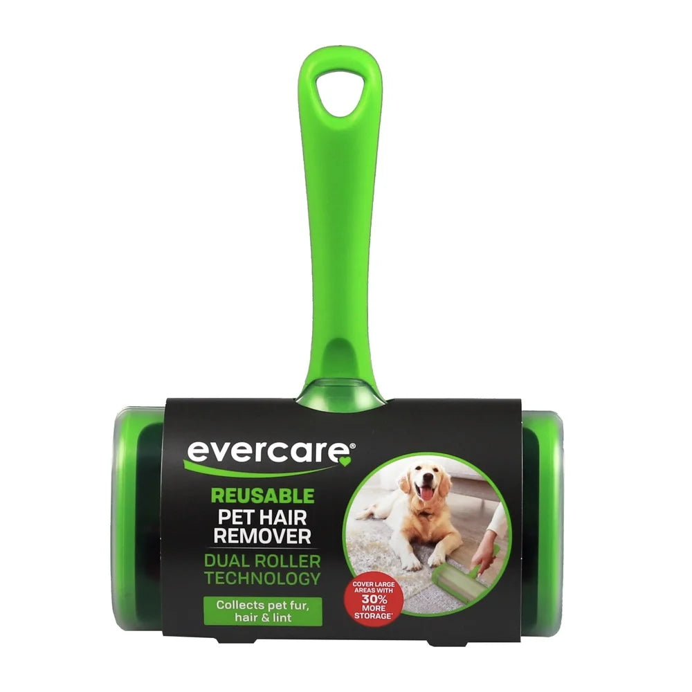 Reusable Pet Hair Remover Tool Dual Wheel Efficient Lint Fur Cleaning Large Storage Easy Self Cleaning Design
