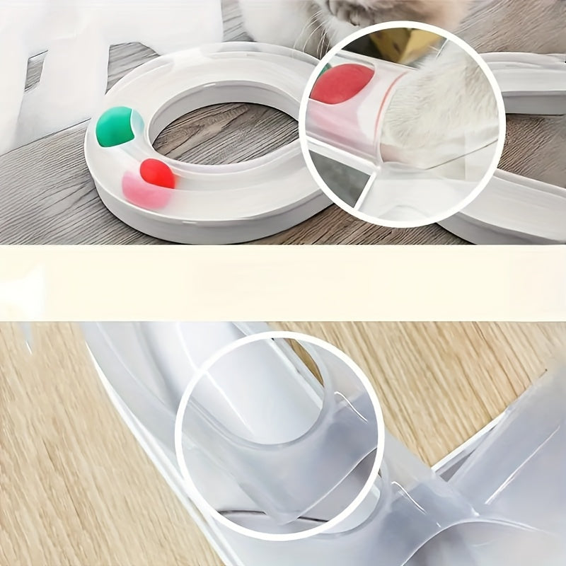 Interactive Cat Toy Turntable Ball Track Kitten Toy 8 Shape Turntable Entertainment For Cats