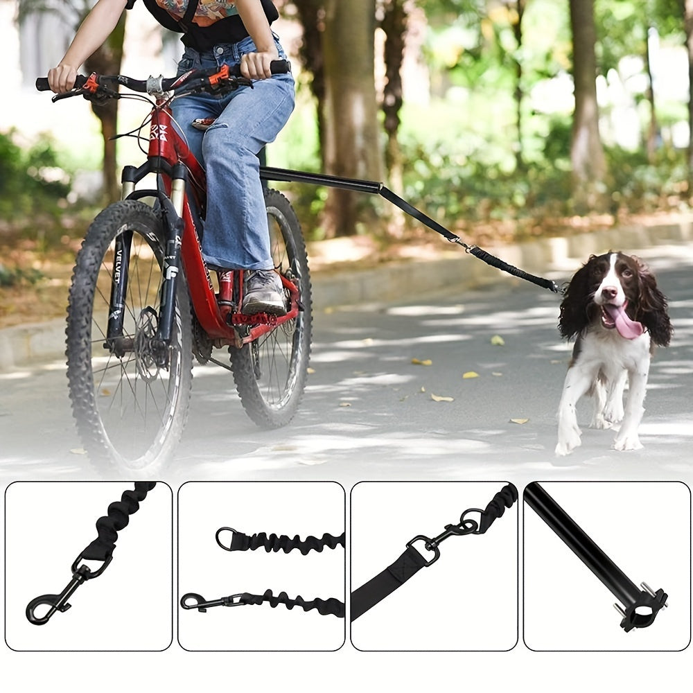 Retractable 26ft Dog Bicycle Leash With Jogging Attachment