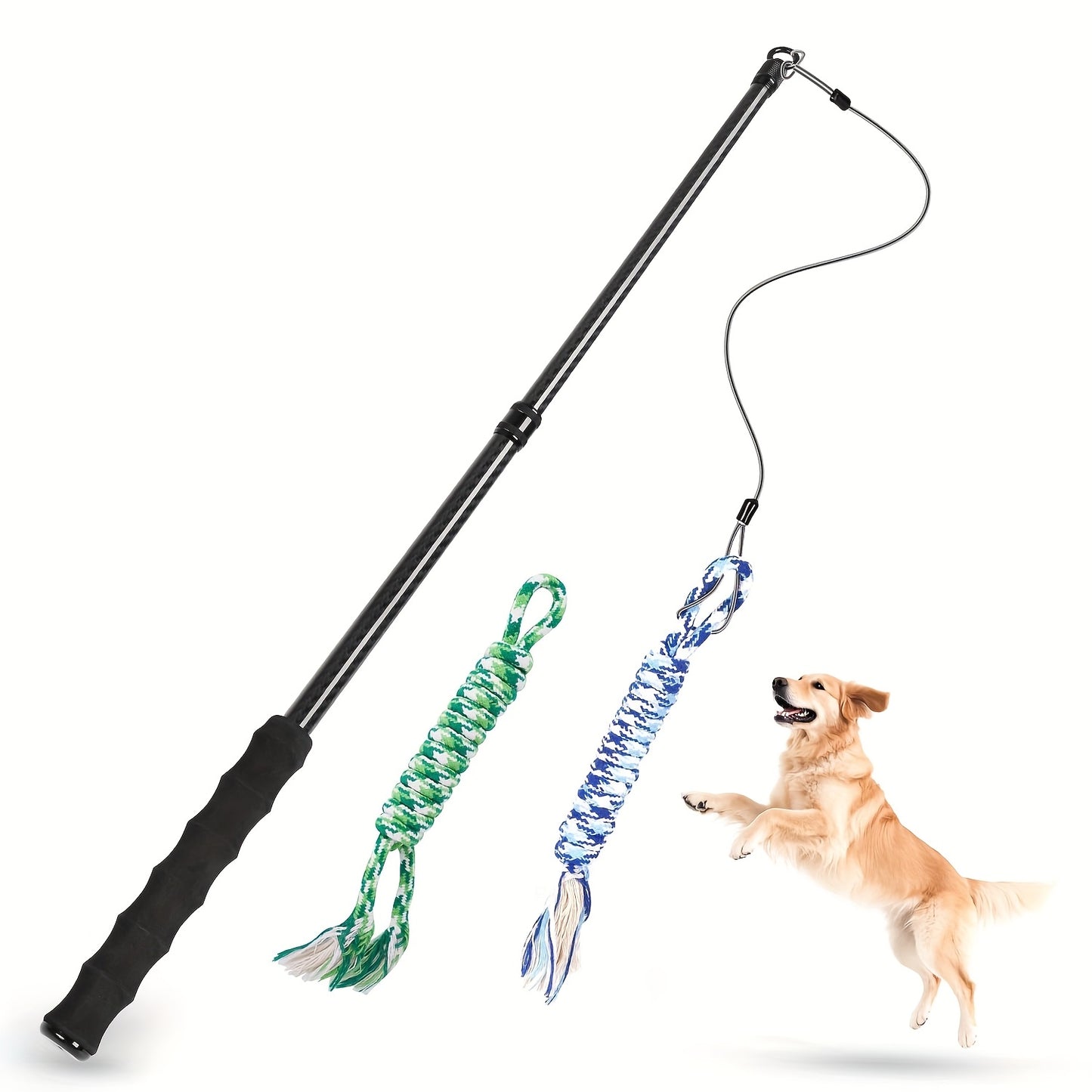 Carbon Fiber Dog Flirt Pole Telescopic With Toys