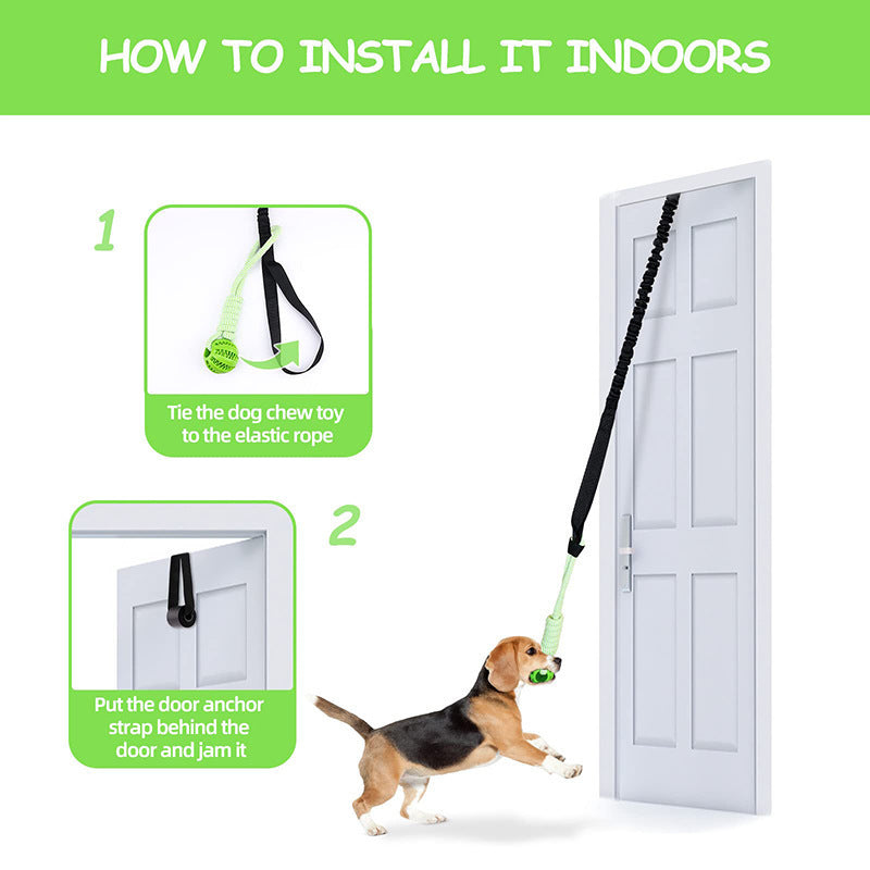 Dog Teeth Grinding Pulling Rope Toy Elastic Rope Design For Teeth Cleaning Indoor Outdoor Use No Battery Required