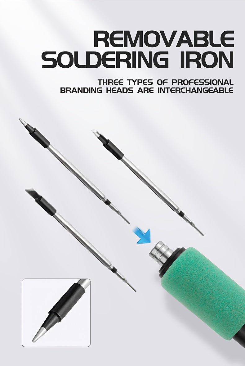 Mini Soldering Iron Kit With Adjustable Temperature USB Powered Portable Tool Includes Iron And Three Tips