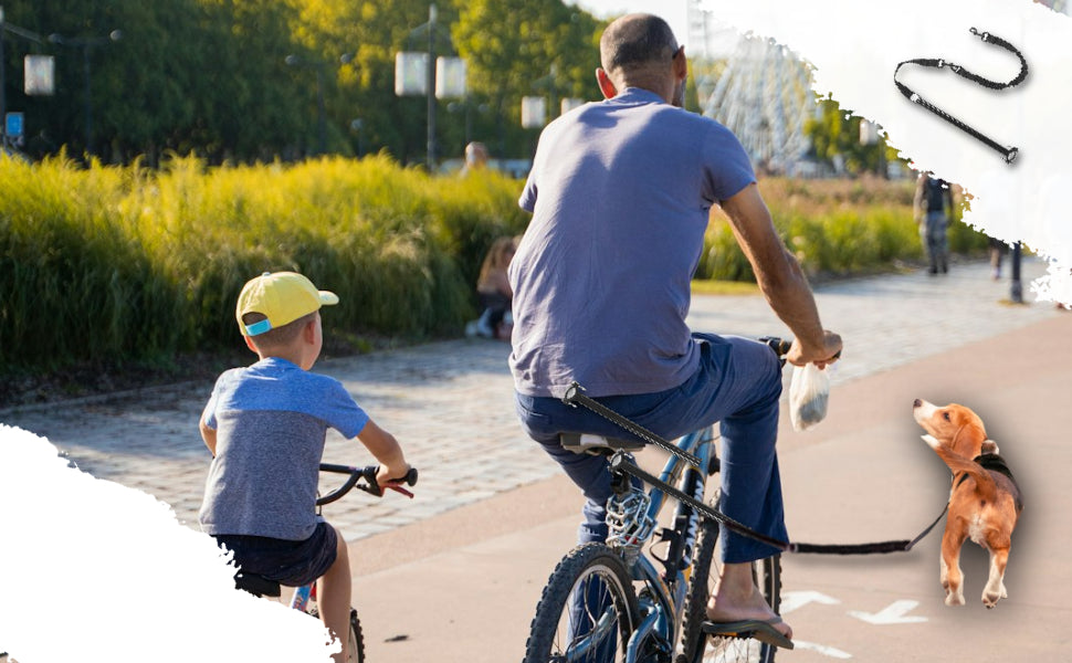 1000Lb Heavy Duty Stretchable Bike Leash For Dogs With Secure Locking System Adjustable Retractable Nylon Leash Cycling