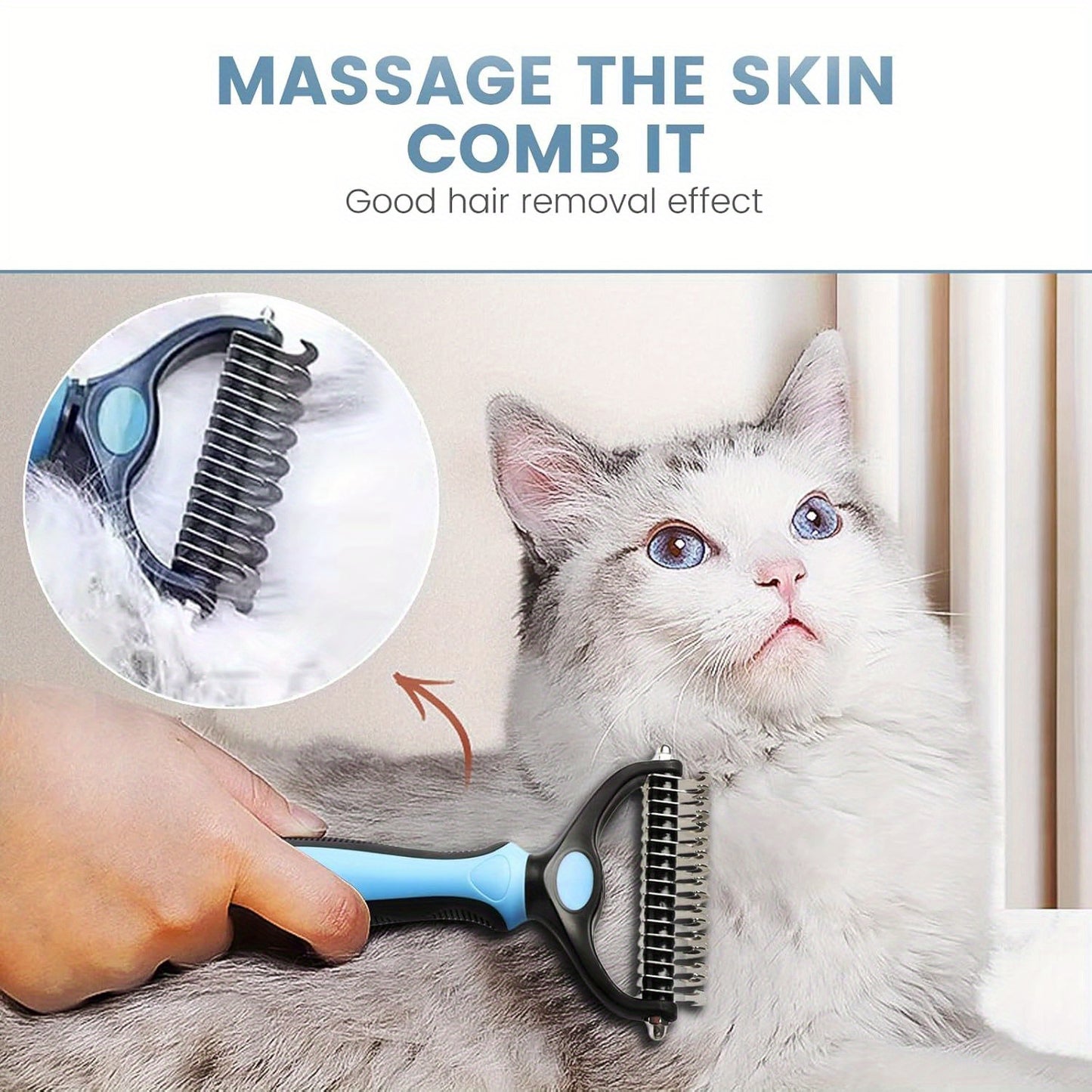 7 Dog Grooming Kit Bath Brush Double Sided Undercoat Rake Towel Tool Washing Gloves for Shedding Control and Shiny Coat