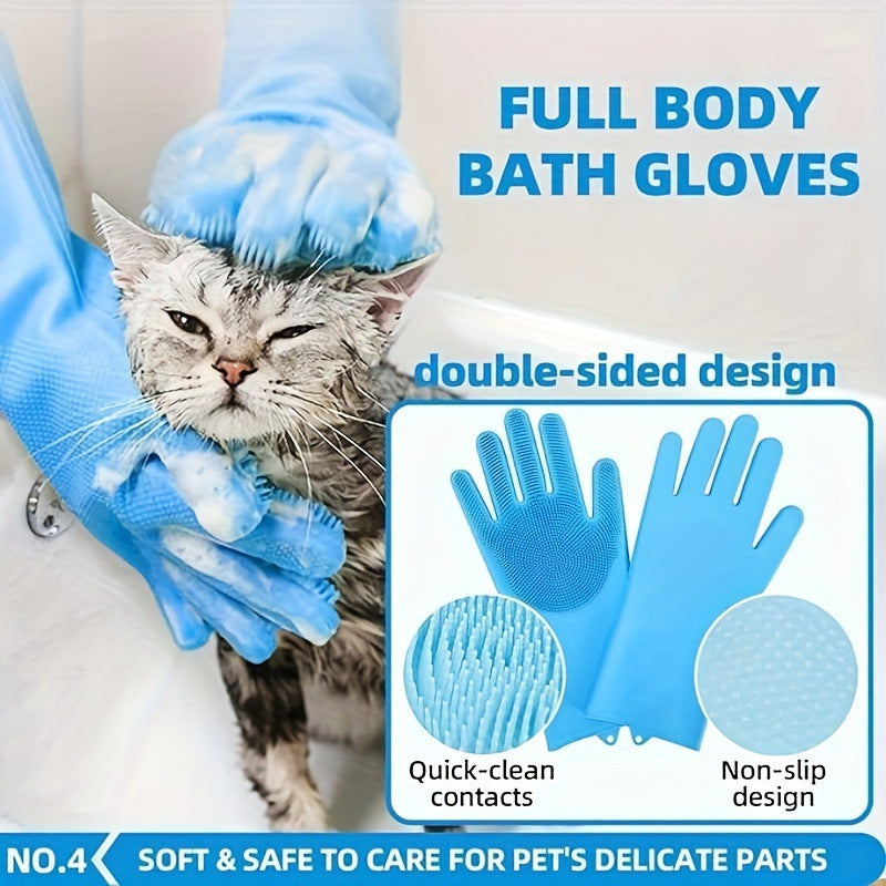 7 Dog Grooming Kit Bath Brush Double Sided Undercoat Rake Towel Tool Washing Gloves for Shedding Control and Shiny Coat