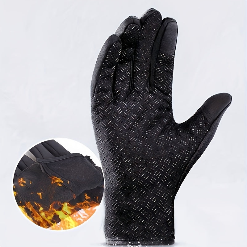 Mens Thermal Touchscreen Gloves Windproof Waterproof Skiing