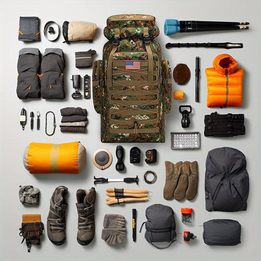 Camouflage Waterproof Travel Backpack For Hiking Outdoors