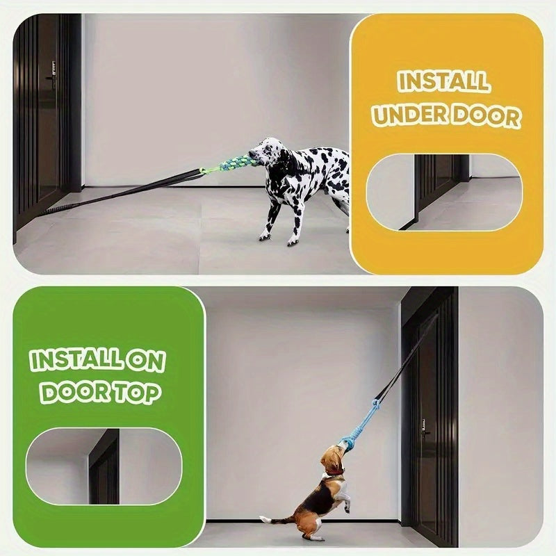 Dog Teeth Grinding Pulling Rope Toy Elastic Rope Design For Teeth Cleaning Indoor Outdoor Use No Battery Required