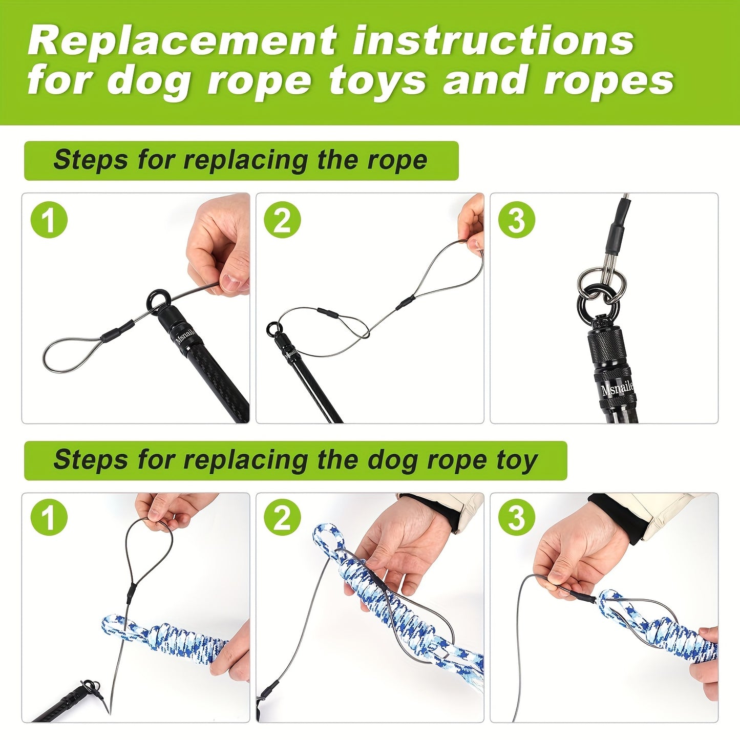 Carbon Fiber Dog Flirt Pole Telescopic With Toys