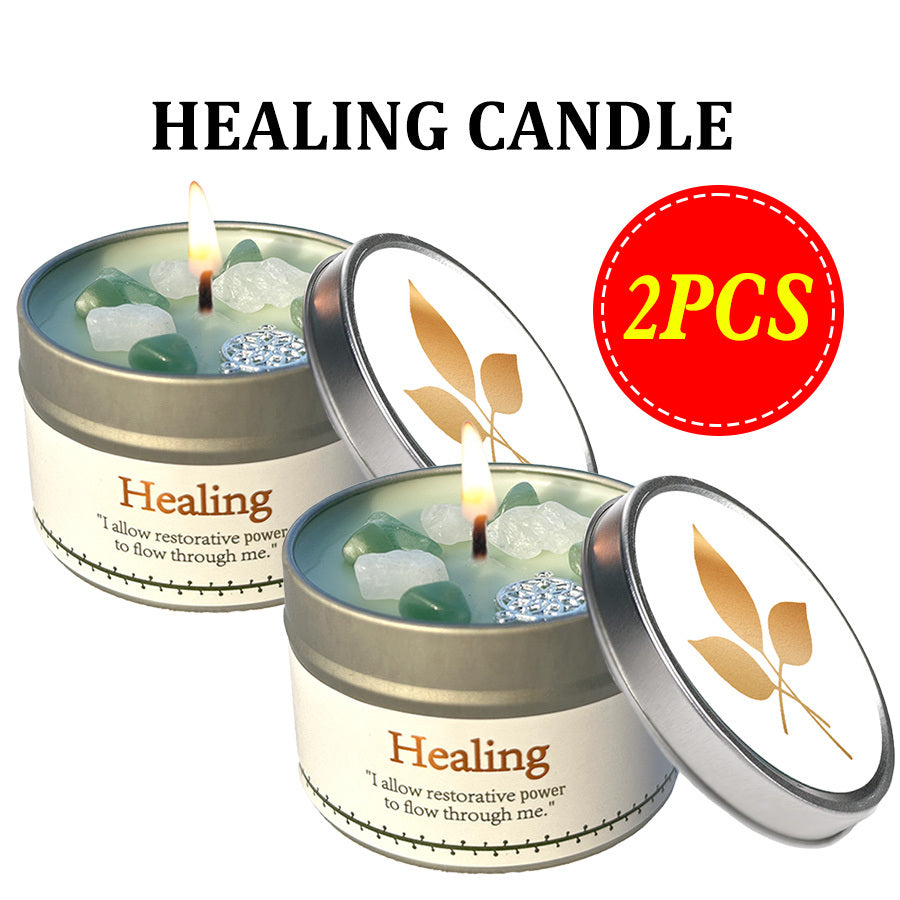 Law Of Attraction Candle White Sage 6oz With Crystal