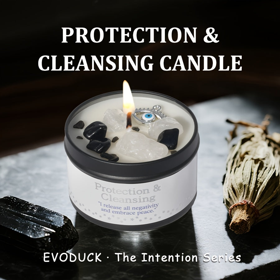 Law Of Attraction Candle White Sage 6oz With Crystal