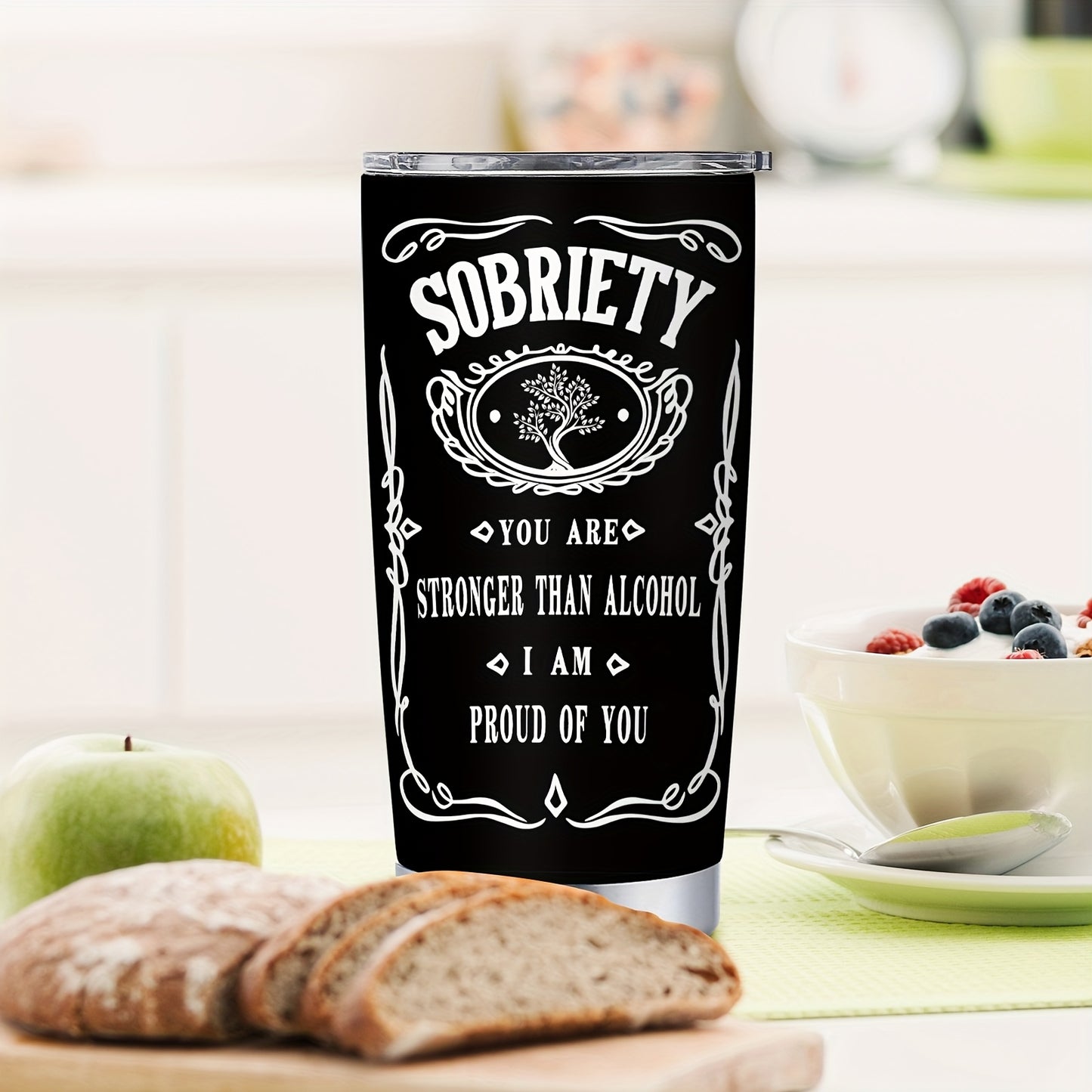 Stainless Steel Sober Motivational Tumbler Shatterproof BPA Free Insulated