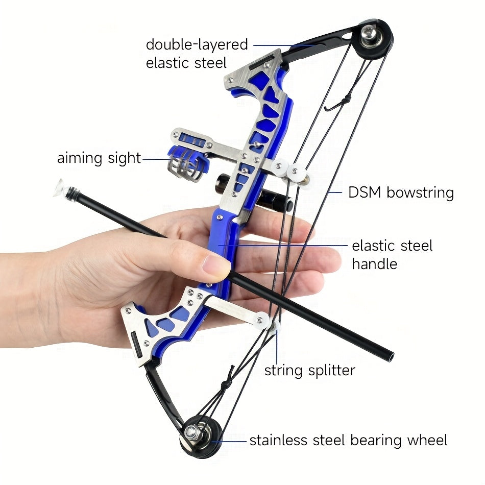Compact Power Stainless Steel Mini Bow Kit For Archery Practice