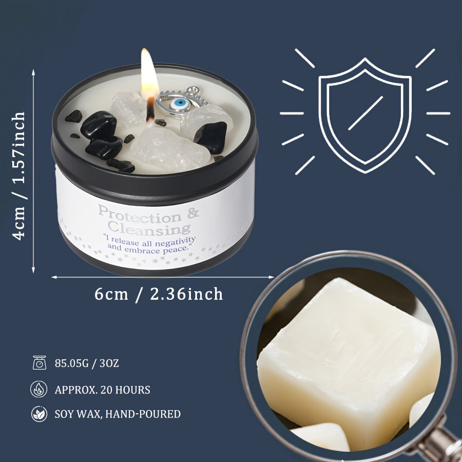 Law Of Attraction Candle White Sage 6oz With Crystal