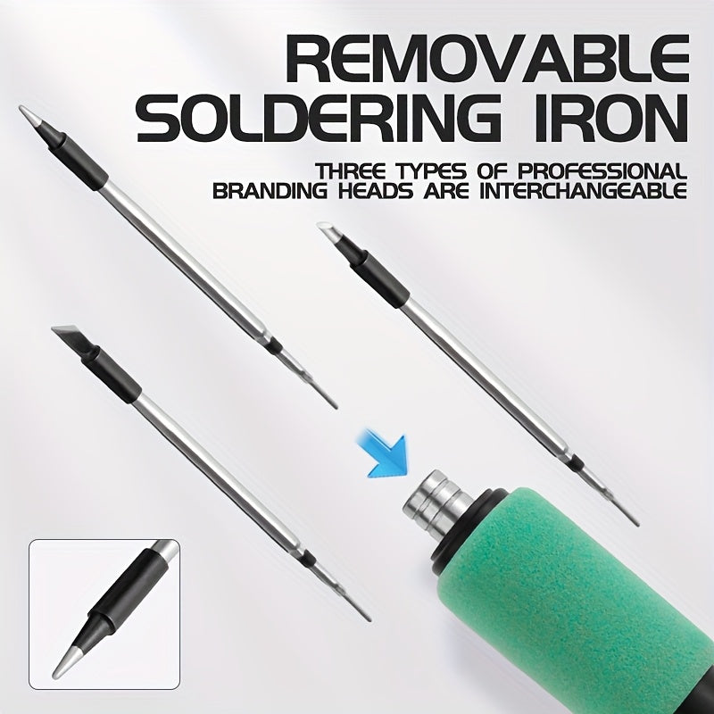 Mini Soldering Iron Kit With Adjustable Temperature USB Powered Portable Tool Includes Iron And Three Tips