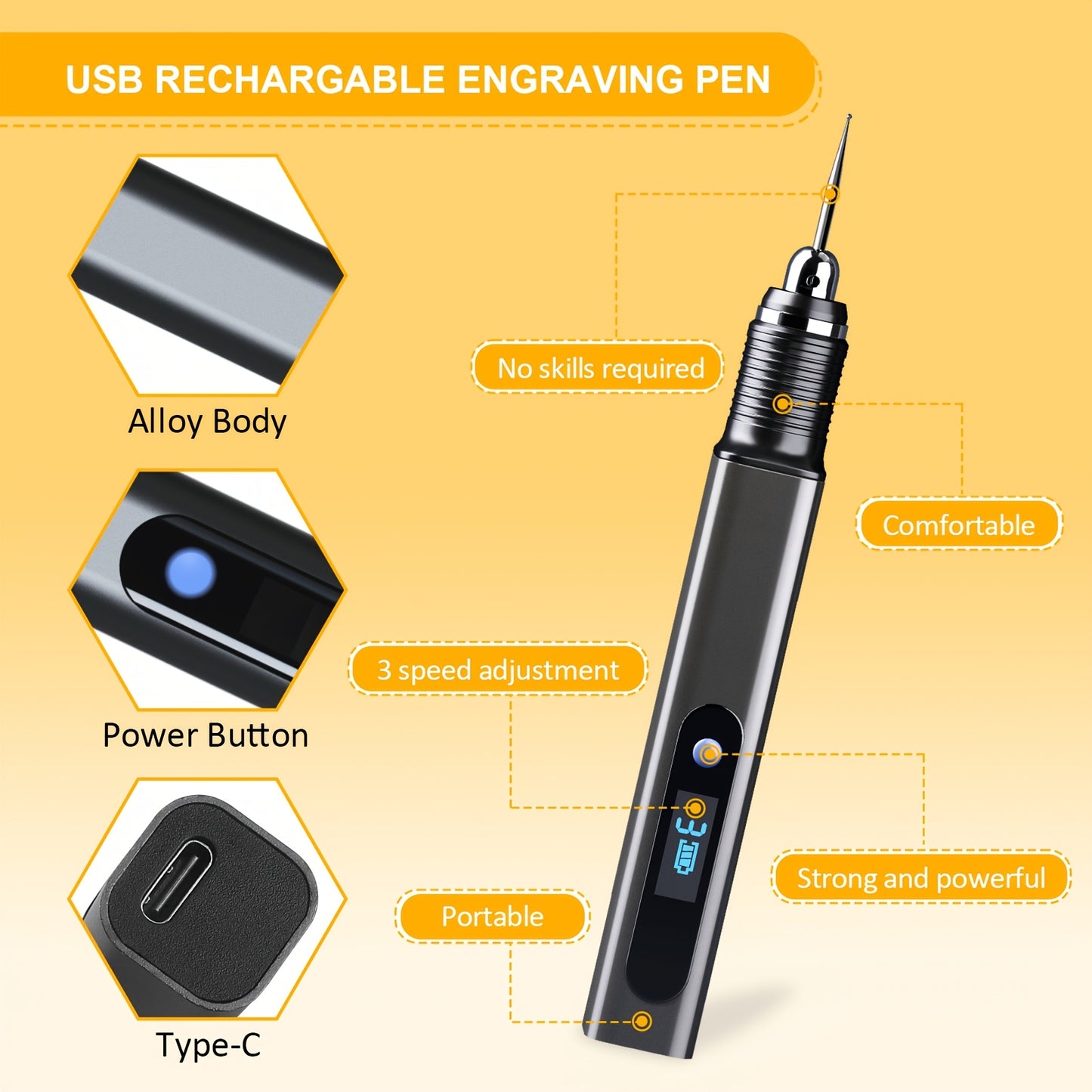 2025 New Engraving Pen Kit Rechargeable Engraver With 39 Bits And 10 Stencils Mini DIY Electric Etching Tool For Gifts
