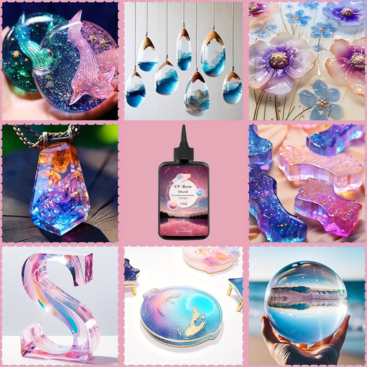 76pcs Complete Resin Jewelry Making Kit with 76-Cut-Ready Accessories (Molds, Charms, Beads, Glitter) & Instructions - DIY Craft Set for Beginners & Experts to Create Necklaces, Bracelets, Keychains, Earrings & Pendants - All