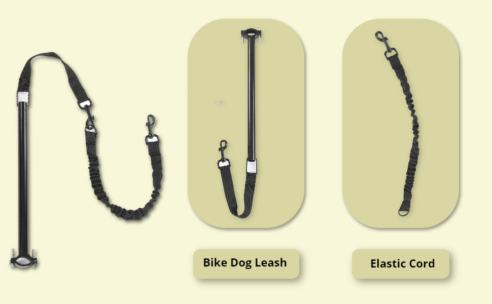 1000Lb Heavy Duty Stretchable Bike Leash For Dogs With Secure Locking System Adjustable Retractable Nylon Leash Cycling