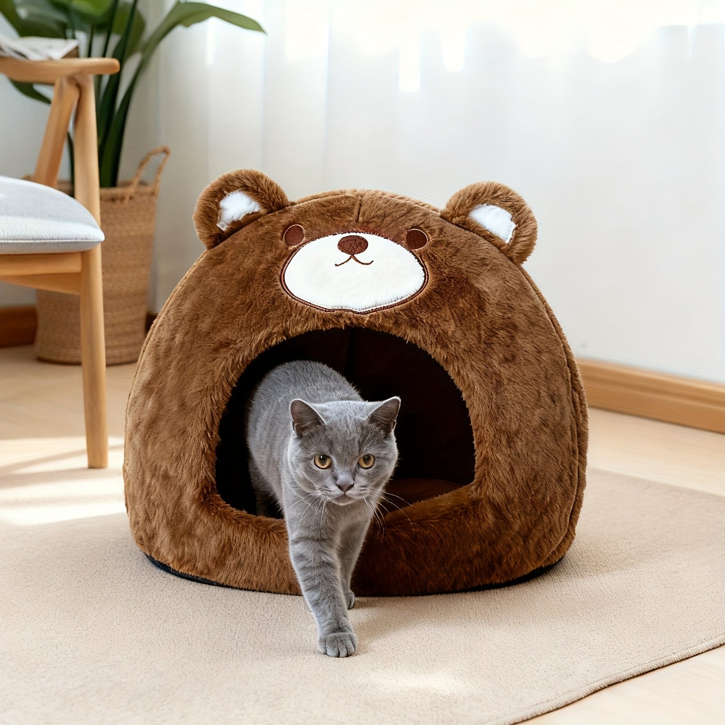Indoor Cat Beds For Cats And Kittens Portable Cat Cave Bed With Removable Washable Cushion Thickened Pet House Hideaway