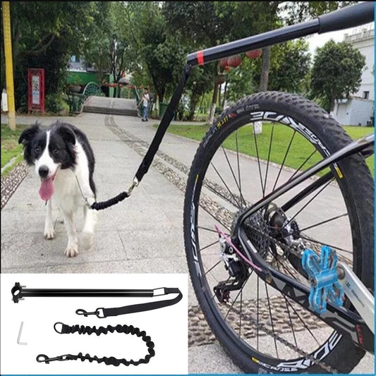 Retractable 26ft Dog Bicycle Leash With Jogging Attachment