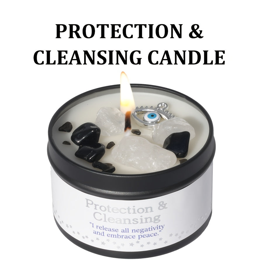 Law Of Attraction Candle White Sage 6oz With Crystal