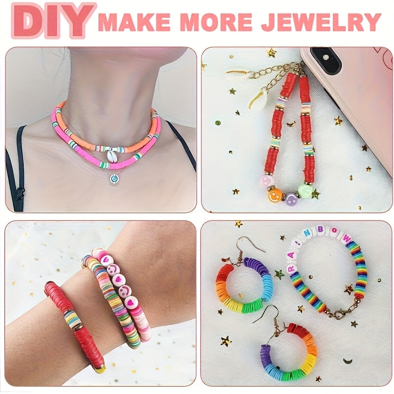 4500 Piece Soft Ceramic Beads Bracelet Making Kit With 18 Vibrant Colors Charms Metal Fittings And Tools DIY Jewelry