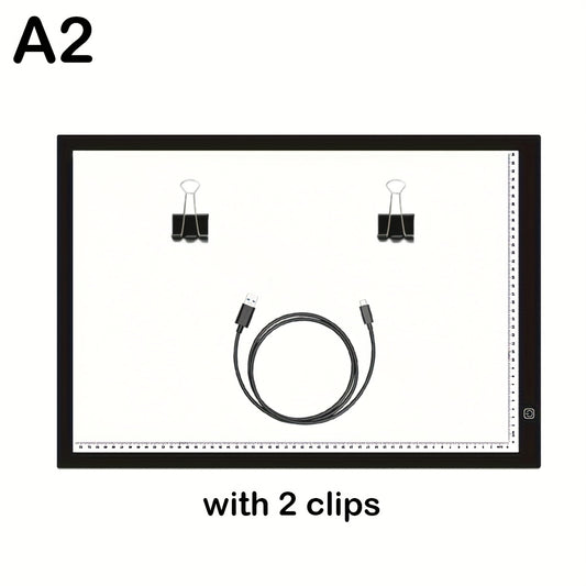 LED Drawing Board Multifunction Writing Instrument A2/A3/A4 with Dual Light Strips Upgraded, Adjustable Brightness Artistic Light Pad, Suitable for 5D Diamond Painting, Animation Sketching & Greeting Cards.