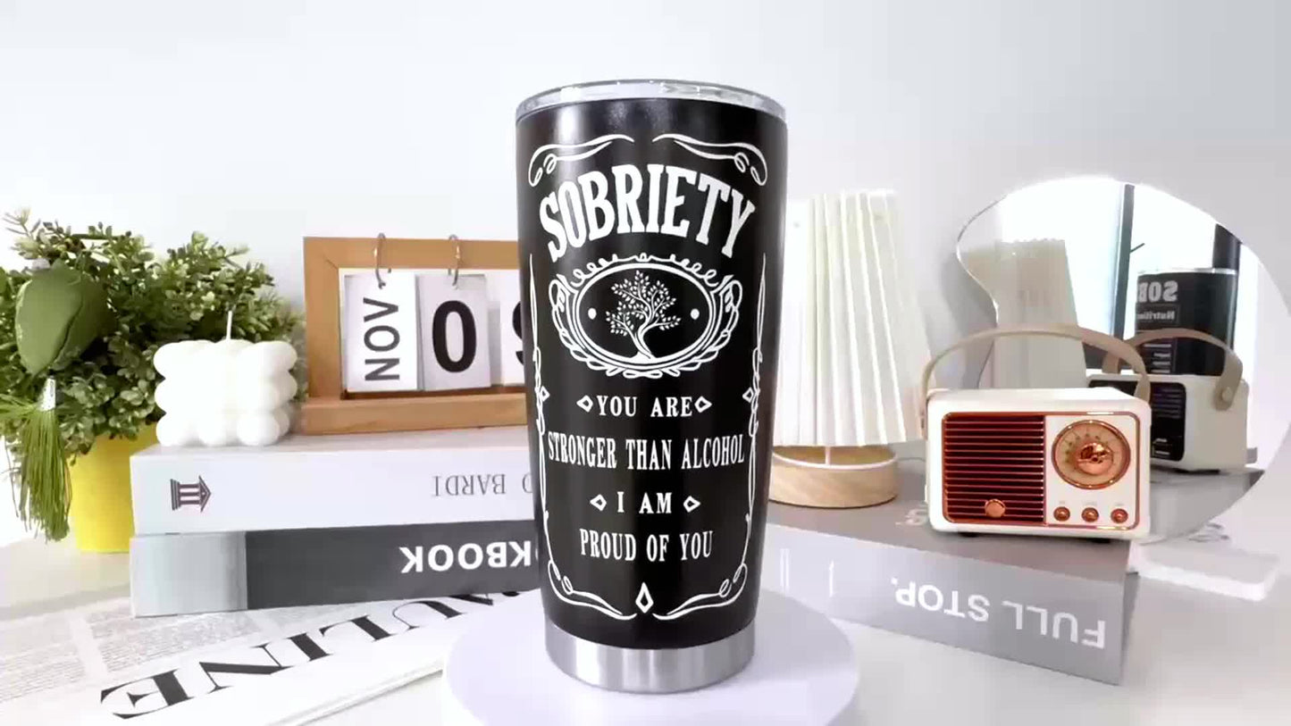 Stainless Steel Sober Motivational Tumbler Shatterproof BPA Free Insulated