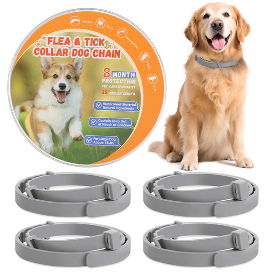 4 Pack Flea Tick Prevention Collar For Dogs 25 Inch Adjustable Fits All Sizes Long Lasting Protection Up To 8 Months