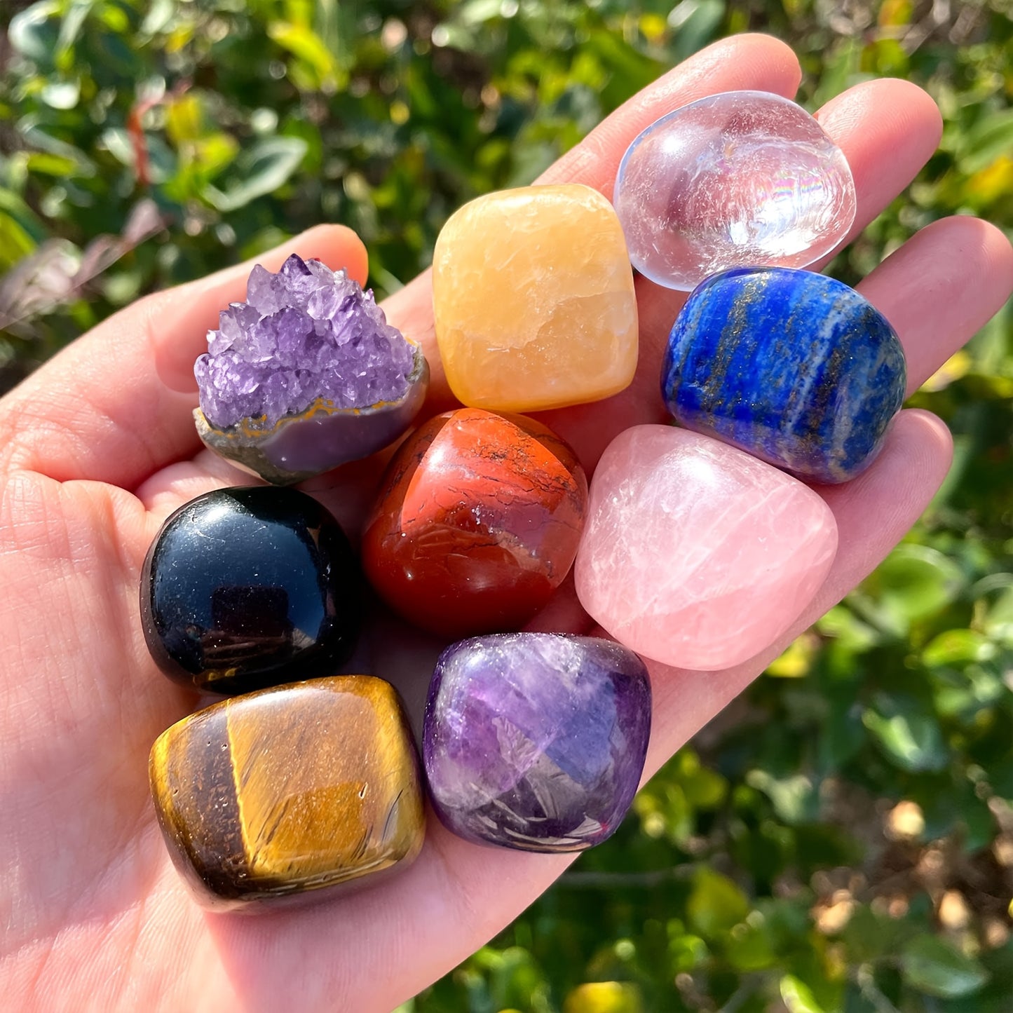 Crystal Set With Orgone Pyramid Seven Chakra Bracelet