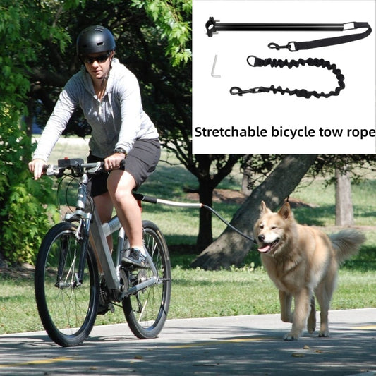 1000Lb Heavy Duty Stretchable Bike Leash For Dogs With Secure Locking System Adjustable Retractable Nylon Leash Cycling
