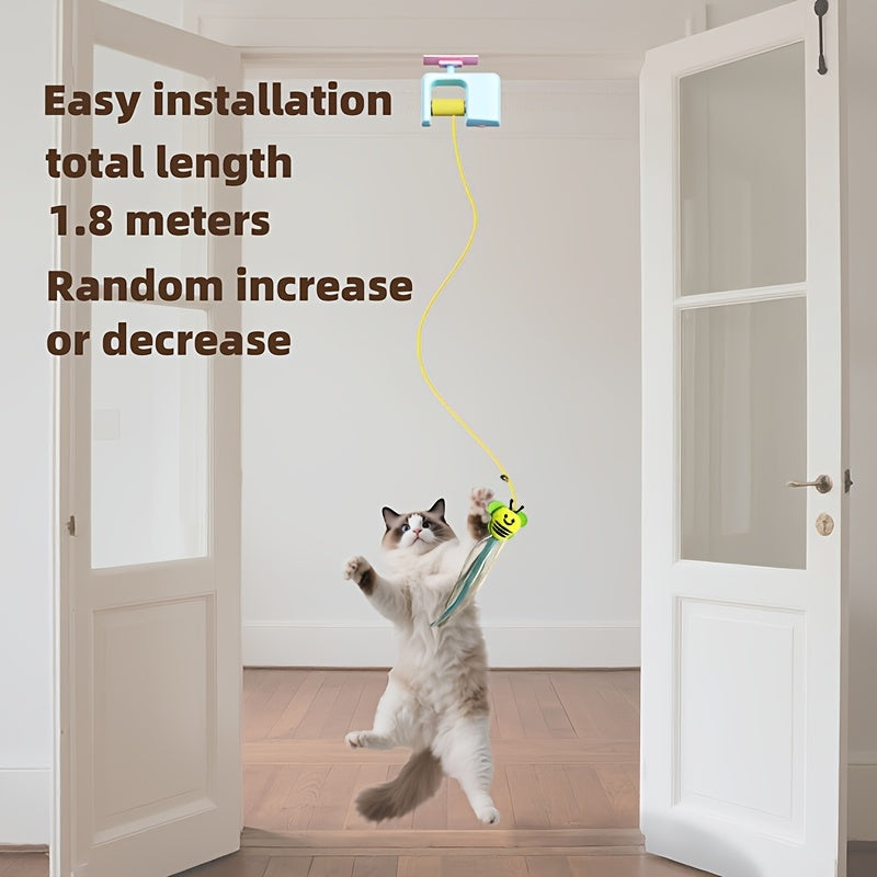 2025 Cat Yo Yo With Pendants Smart Retractable Hanging Toy For Cats Replaceable Tail And Easy Door Installation