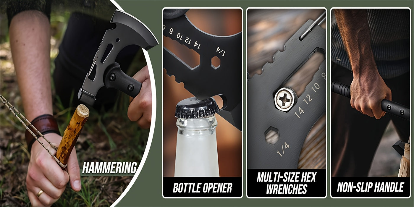 Outdoor Axe Set 2Pc Camping Hatchet Hiking Bottle Opener