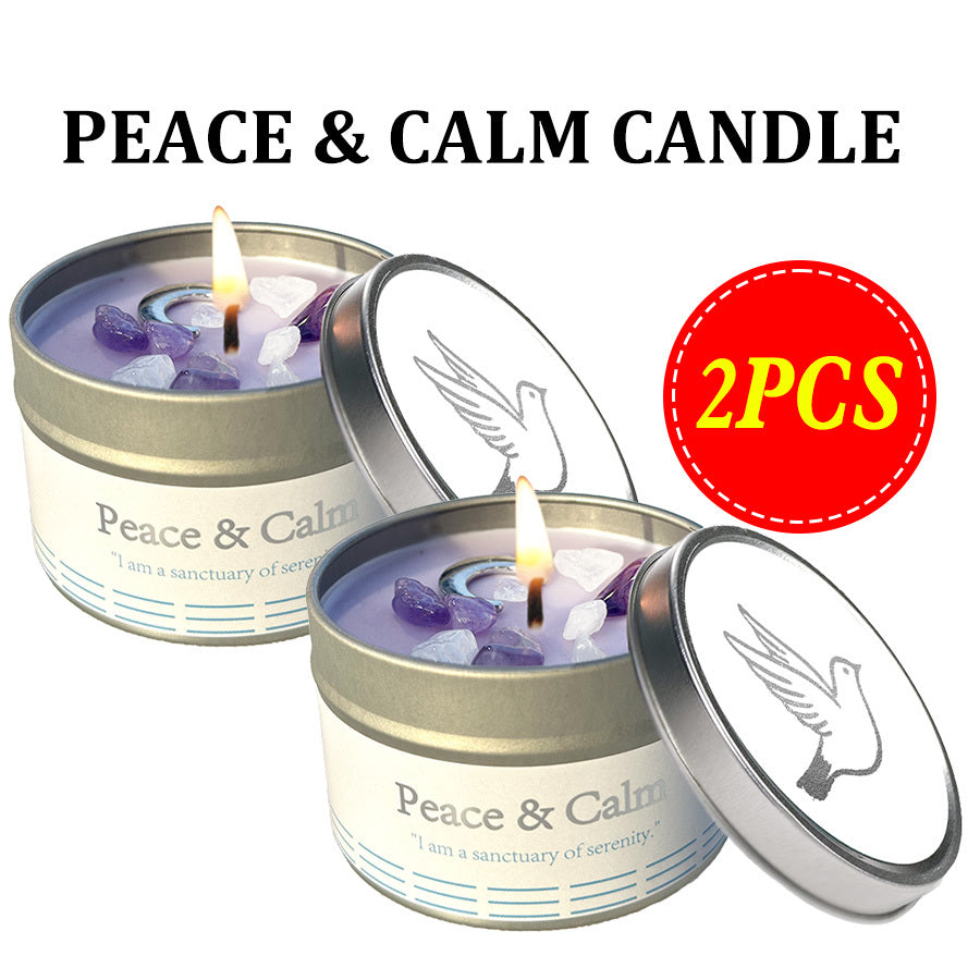 Law Of Attraction Candle White Sage 6oz With Crystal