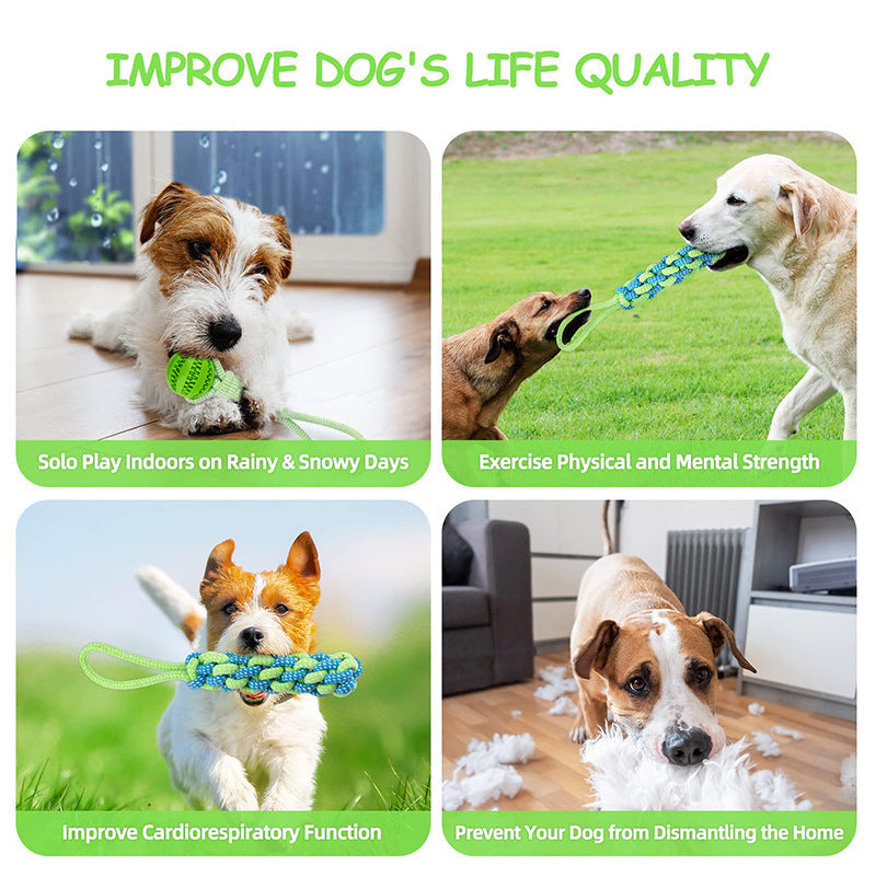 Dog Teeth Grinding Pulling Rope Toy Elastic Rope Design For Teeth Cleaning Indoor Outdoor Use No Battery Required