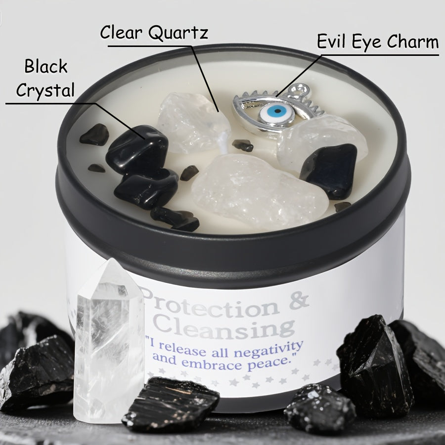 Law Of Attraction Candle White Sage 6oz With Crystal