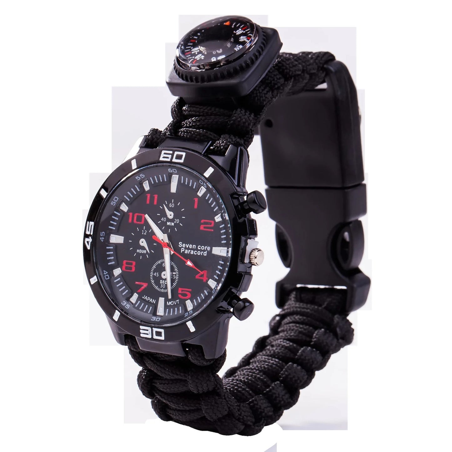 Paracord Survival Watch With Compass And Luminous Dial