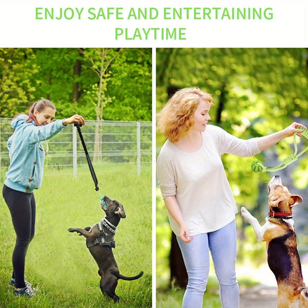 Dog Teeth Grinding Pulling Rope Toy Elastic Rope Design For Teeth Cleaning Indoor Outdoor Use No Battery Required