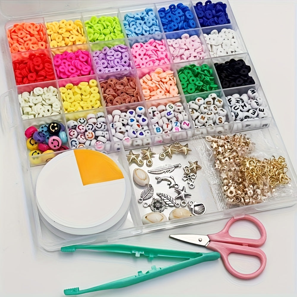 4500 Piece Soft Ceramic Beads Bracelet Making Kit With 18 Vibrant Colors Charms Metal Fittings And Tools DIY Jewelry