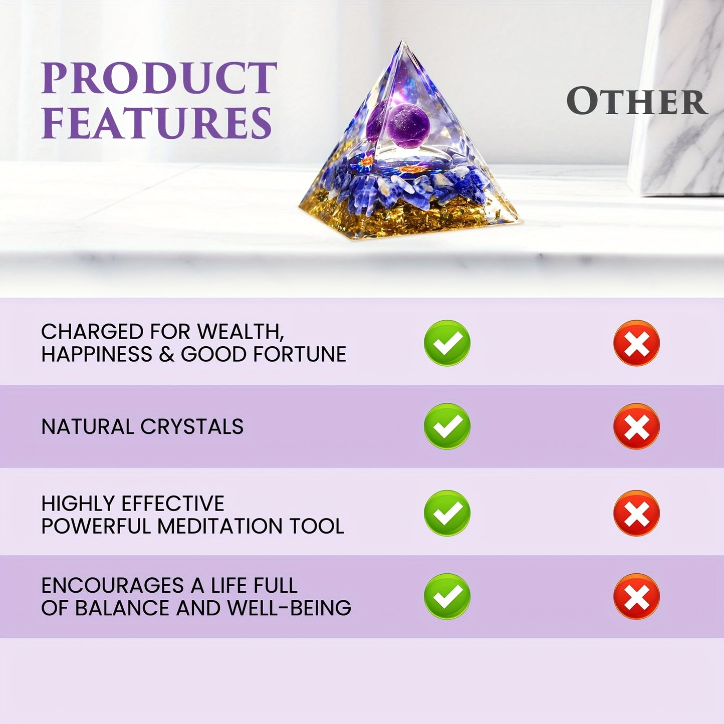 Crystal Set With Orgone Pyramid Seven Chakra Bracelet