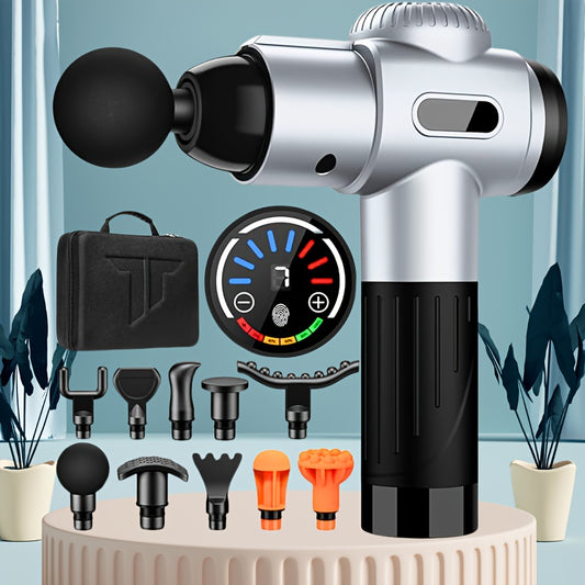 Portable Massage Gun - Deep Tissue Massager for Athletes' Back And Arms, with 10 Heads And Silent Motor - Perfect Gift for Dad, Mom, Men, And Women for Thanksgiving, Mother's Day, Fathers Day Gift