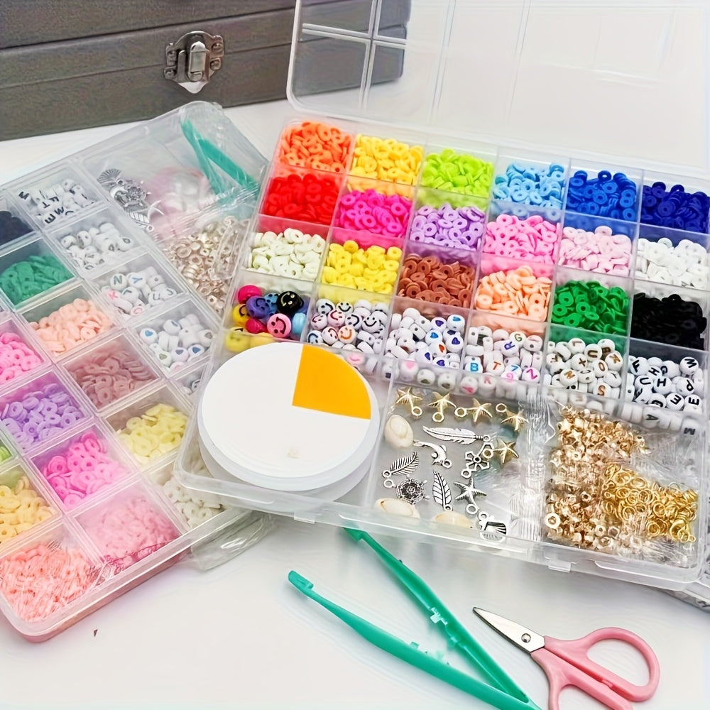 4500 Piece Soft Ceramic Beads Bracelet Making Kit With 18 Vibrant Colors Charms Metal Fittings And Tools DIY Jewelry