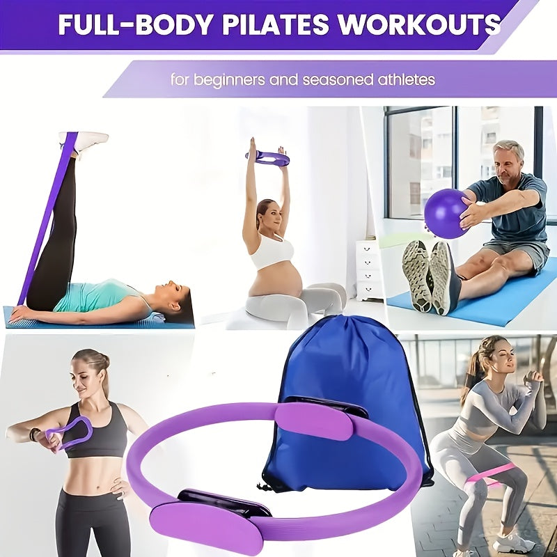 13 Pilates Yoga Kit With Resistance Bands And Ab Coaster